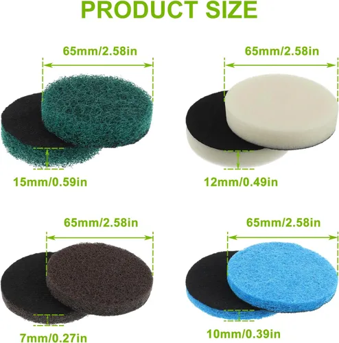 Miniatura 2 de Juego de 16 piezas de almohadillas de limpieza eléctricas para cepillo de limpieza Dremel Versa: 4 almohadillas de espuma, 4 alfombrillas de cocina