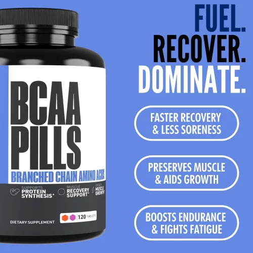 Miniatura 5 de Crazy Muscle Pastillas BCAA con la proporción perfecta 2:1:1 de aminoácidos de cadena ramificada suplemento – 1000 mg de BCAA por píldora