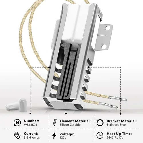 Miniatura 5 de WB13K21 xl44 - Encendedor de horno de gas de repuesto para G-E xl44 Sam-sung Hot-point Ken-more, encendedor universal para horno que reemplaza