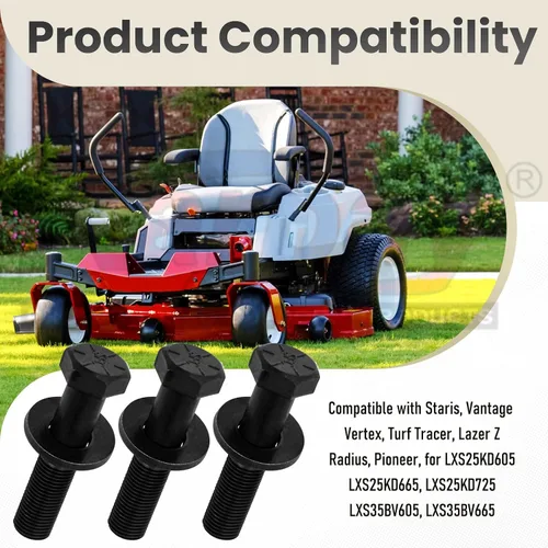 Miniatura 5 de Paquete de 3 pernos de repuesto 109-9220 3213-6 12633 de hoja compatibles con cortacésped Exmark Lazer Z AS CT XS de giro cero (1/2-20 x 2-1/4)