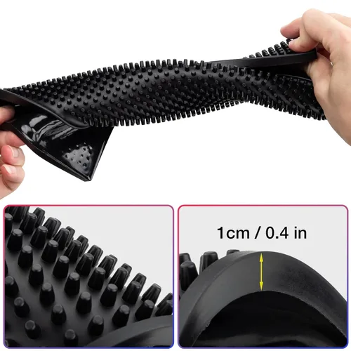 Miniatura 3 de Noverlife Juego de 3 tapetes de goma negra para servicio de bar, tapete de peluquería flexible para encimera, tapetes impermeables para el hogar
