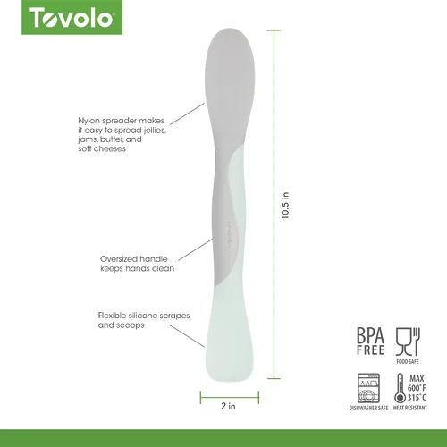 Miniatura 6 de Tovolo Scoop and Spread Herramienta Esparcidora de Sándwich de Silicona Grande de Doble Extremo con Mango de Nailon, Herramienta de Silicona