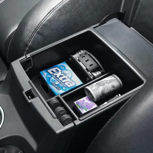 RUNROAD Bandeja organizadora de consola central mejorada compatible con Ford Ranger 2019-2023 XL XLT Lariat, soporte para monedas, caja de