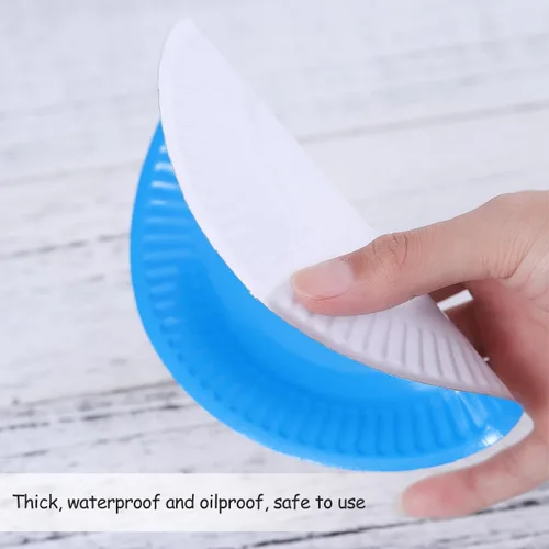 Miniatura 4 de NUOLUX Platos de postre de papel desechables de 6 pulgadas, platos pequeños redondos de papel para pasteles, aperitivos, cenas, fiestas y comidas