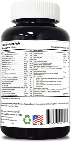 Miniatura 2 de Briofood, Multi de mujer a base de alimentos diarios (180 tabletas) con omegas de origen vegetal