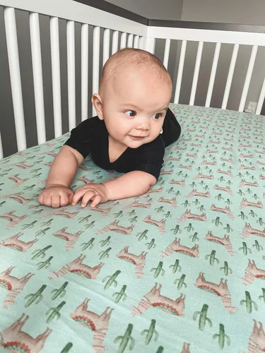 Miniatura 6 de Sábana bajera ajustable de punto premium para cuna/cama para niños pequeños Cusco de Copper Pearl Cuzco