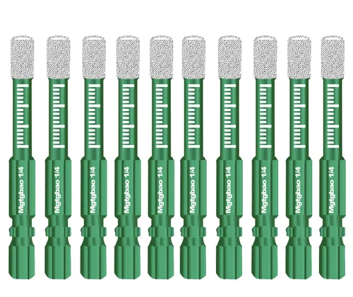 Miniatura 11 de Juego de 6 brocas de diamante seco de 1/2", 6 brocas de núcleo con vástago hexagonal de 12mm soldadas con cera de enfriamiento para azulejos