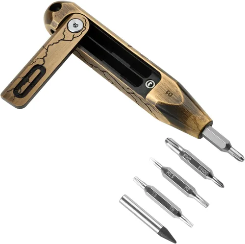 Miniatura 10 de OKNIFE Otacle D1 - Destornillador de bolsillo de titanio pequeño EDC multibroca, juego de destornilladores de precisión 9 en 1, puntas magnéticas