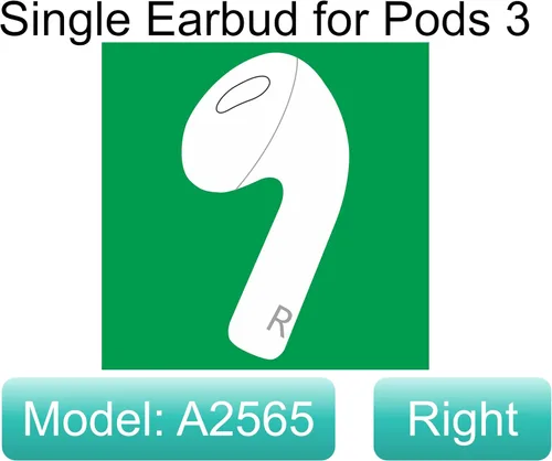 Miniatura 2 de Meenova A2565 OEM Reemplazo de auricular derecho para AirPod de 3ª generación, solo lado derecho único, compatible con el estuche de carga original