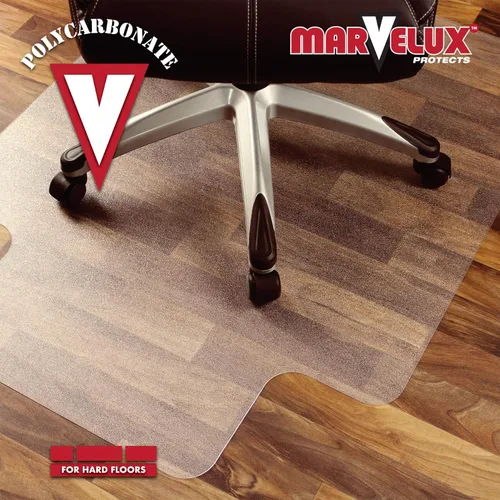 Miniatura 6 de Marvelux Alfombrilla de policarbonato resistente para silla de oficina para suelos de madera dura de 47 x 53 pulgadas Protector de piso duro