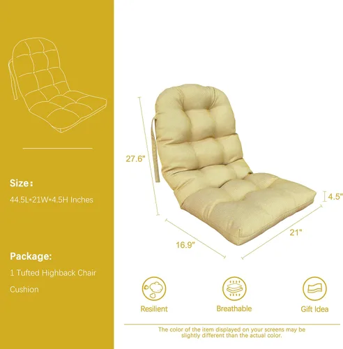 Miniatura 2 de Cojines para silla Adirondack para patio al aire libre, esquinas redondas, color azul lago