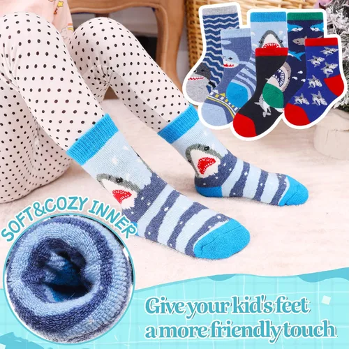 Miniatura 2 de Eocom 6 pares de calcetines de invierno cálidos de lana para niños y niñas