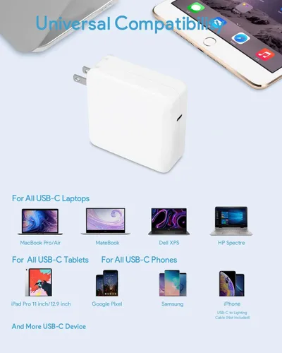 Miniatura 2 de Cargador Mac Book Pro, adaptador de corriente de cargador USB C de 70 W para MacBook Pro/Air de 13/14 pulgadas, para MacBook de 12 pulgadas, incluye