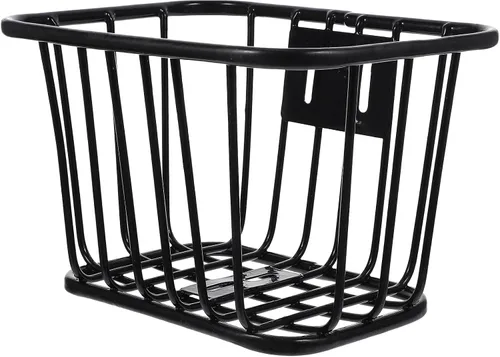 Miniatura 4 de Cesta de manillar de bicicleta para niños, cesta de bicicleta de hierro desmontable con diseño hueco para niños, fácil instalación