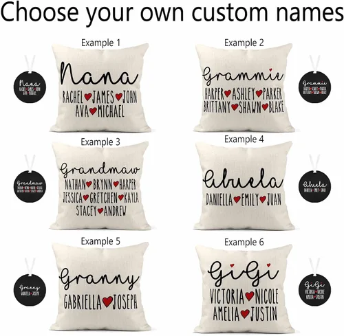 Miniatura 5 de Girls Love A Monogram Almohada para abuela – Regalos para abuela – Regalos para mamá de hija – Regalos para mamá – Almohada personalizada – Regalos