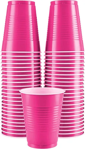 Miniatura 19 de Amcrate Vasos desechables, vasos de plástico negros de 18 onzas, fuertes y resistentes para bodas, Navidad, Halloween, paquete de 50