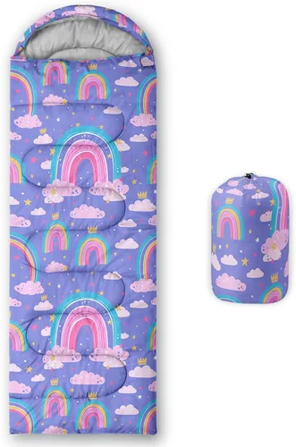 Miniatura 23 de AILONEN Saco de dormir de campamento con escamas de sirena para adultos y adolescentes, ligero y resistente al agua, 3 estaciones, clima cálido