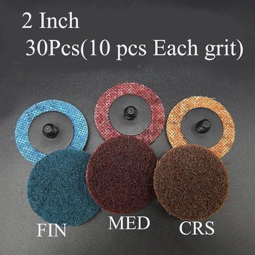 Miniatura 2 de SIGNI 30 unidades de discos abrasivos no tejidos de nylon de 5 cm de diámetro con granos surtidos para cambio rápido, acondicionadores de superficie