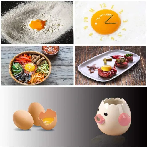 Miniatura 4 de Separador de huevos, cerámica, rosa, 3 x 3 pulgadas, 4.3 onzas