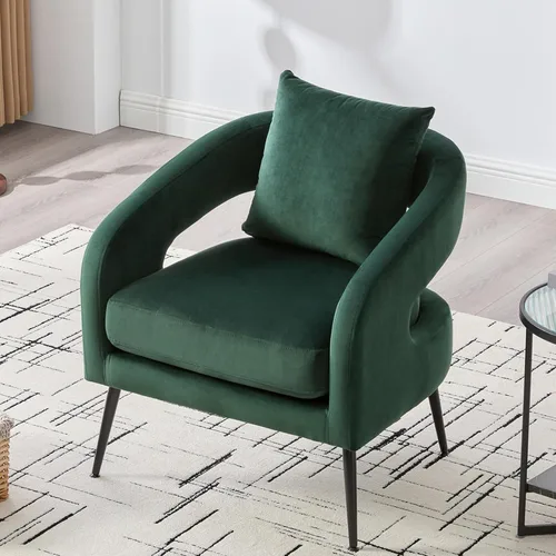 Miniatura 21 de Juego de 1 sofá biplaza pequeño y 2 sillas decorativas, juego de sofá y sillón de 3 piezas para sala de estar, moderno sofá de terciopelo con silla