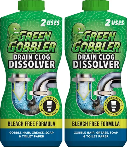 Miniatura 10 de Removedor de obstrucciones de drenaje Green Gobbler, disuelve cabello y grasa, abre el drenaje, 32 onzas