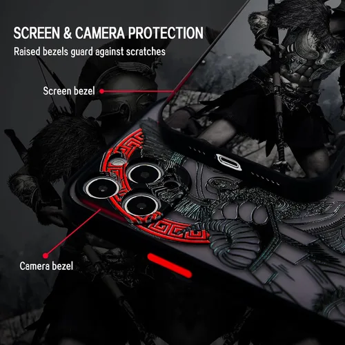 Miniatura 3 de Cool Gladiator - Funda para teléfono con relieve 3D, compatible con iPhone 7/8/SE, transparente esmerilado y moderno
