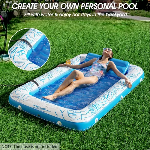 Miniatura 2 de Jasonwell - Flotador inflable para piscina, 4 en 1, almohadilla para tomar sol para adultos, relajarse en la piscina, flotador lleno de juguetes