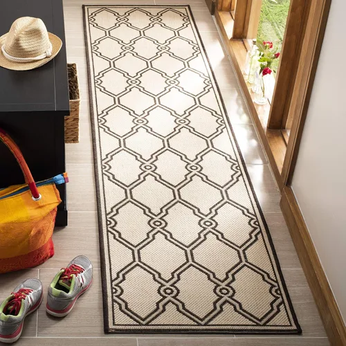 Miniatura 25 de SAFAVIEH Alfombra lavable para exteriores Linden Collection - 8 x 10 pies, crema y azul, no desprende pelusa y fácil de limpiar, ideal para patio