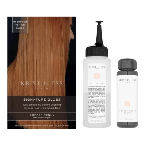Miniatura 2 de Kristin Ess Tinte semipermanente para el cabello en brillo cobre + castaño - Cobre Penny - Aumento del brillo en color rojo, castaño + rubio fresas