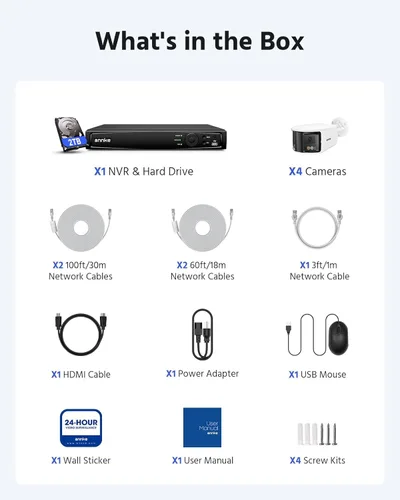 Miniatura 9 de ANNKE Sistema de cámara de seguridad PoE 4K con lente dual, vista panorámica de 180°, NVR H.265+ de 12MP con disco duro de 2 TB, 4 cámaras IP