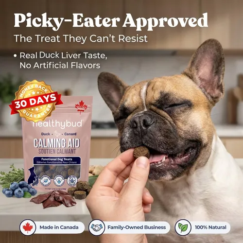 Miniatura 5 de healthybud Ayuda calmante, golosinas naturales para perros y adornos para aliviar el estrés, ansiedad por separación de perros, reducción