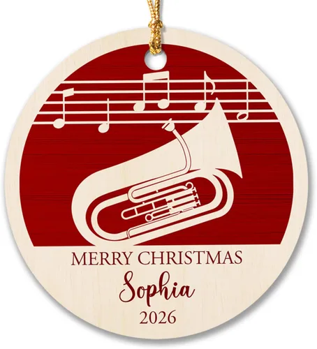 Miniatura 15 de Adorno de Navidad de instrumento musical de acordeón, nombre personalizado y adorno de año para acordeonista, regalo de profesor de música