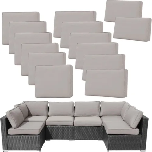 Miniatura 13 de 14 Piezas Fundas de Cojines para Patio Reemplazo Fundas de Cojines para Sofá de Exterior A Prueba de Salpicaduras Juego de Fundas para Sofá