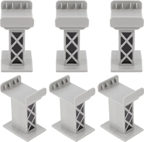 jojofuny 6 soportes para puente de tren de madera, accesorios para pistas de tren, muelles de puente que mejoran la estabilidad y el juego creativo,
