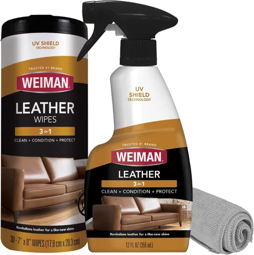 Weiman - Kit limpiador de piel - No tóxico restaura las superficies de piel - Protección UV - Ayuda a prevenir el agrietamiento o la decoloración de