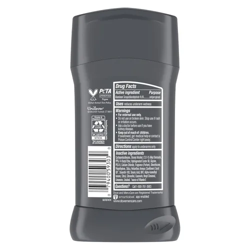 Miniatura 2 de Dove Men+Care - Desodorante en barra de 4 unidades para hombre, antimarcas blancas y antimanchas amarillas con protección contra el sudor y el olor