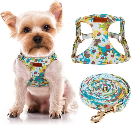Miniatura 14 de CHEDE Arnés para Perro sin Tirones con Patrón Floral - Arnés para Perro Ligero y Suave, Arnés Ajustable para Perros Pequeños y Juego de Correa
