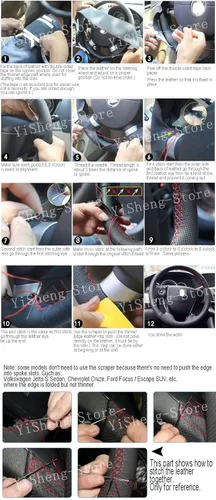 Miniatura 4 de Funda para volante de auto original a medida de piel. Para Mazda 6 m6 2014 2015 2016 / Mazda 3 2014-2016 / CX-3 2016 2017 / CX-5 2013-2016