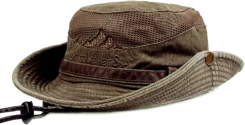 Miniatura 9 de Sombrero de sol para hombre, bordado de algodón, para verano, protección solar, ala ancha, plegable, estilo safari, boonie Verde militar