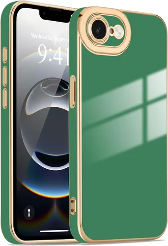 Miniatura 172 de Lafunda Diseñada para iPhone 13 Pro, fundas lujosas con chapado lindo para mujeres y niñas, elegante borde dorado, a prueba de golpes, TPU con funda