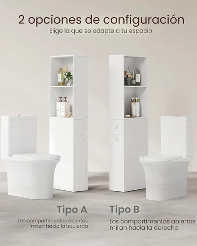 Miniatura 5 de VASAGLE Armario de almacenamiento delgado, gabinete independiente estrecho con cajones y estante ajustable, torre de lino moderna para sala