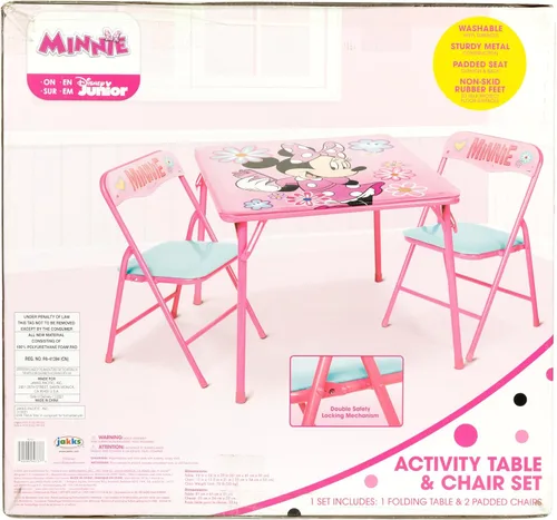 Miniatura 8 de Minnie Mouse Juego de Mesa y Sillas para Niños y Niños Pequeños de 36 Meses Hasta 7 Años, Incluye: 1 Mesa