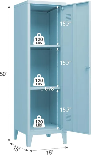 Miniatura 3 de MIOCASA Armario de Metal Gabinete de Oficina para el Hogar Armarios de Almacenamiento con Puertas y Estantes Archivador con Cerradura Organizador