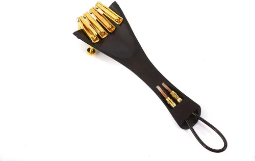 Miniatura 4 de Yinfente Juego de accesorios para violín de tamaño completo 4/4, incluye clavijas de madera de ébano, pieza de cola, afinador fino, soporte