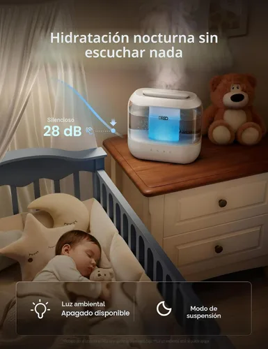 Miniatura 5 de Dreo Humidificadores para dormitorio, llenado superior de 4L para habitación grande, 36H de funcionamiento, 28 dB silencioso humidificador de aire
