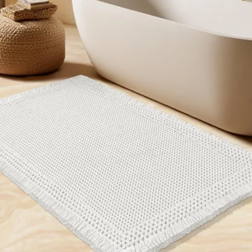 Miniatura 57 de Tapete de baño con diseño de gofre, moderno, bohemio, absorbente, antideslizante, ultrasuave, lavable a máquina, con letra de baño, dormitorio