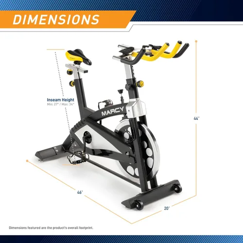 Miniatura 2 de Marcy Club Revolution - Entrenador de bicicleta para ejercicio cardiovascular, varios colores disponibles Negro/Amarillo