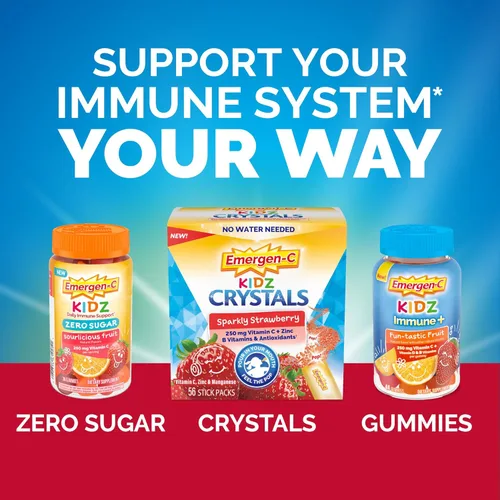 Miniatura 5 de Emergen-C Kidz Immune + Support - Suplementos dietéticos, gomitas divertidas con sabor a fruta con vitamina C, B y D, 44