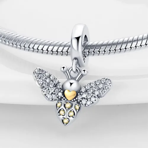 Miniatura 4 de Pulsera y collar de plata de ley 925 con dije de corazón, mariposa, loto, avión, viaje, lindo gato, cuentas, regalo para mujer