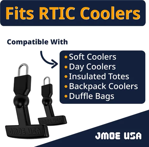 Miniatura 3 de Jmoe USA Tiradores de cremallera de repuesto con cierre en T Compatible con enfriadores suaves RTIC, refrigeradores de día, mochila y bolsas